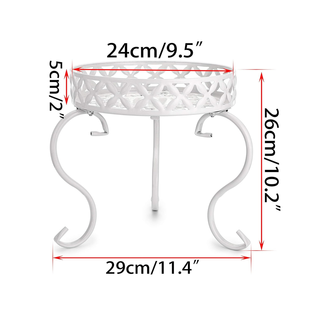 1 suporte de metal para plantas, cor branca (não inclui planta)