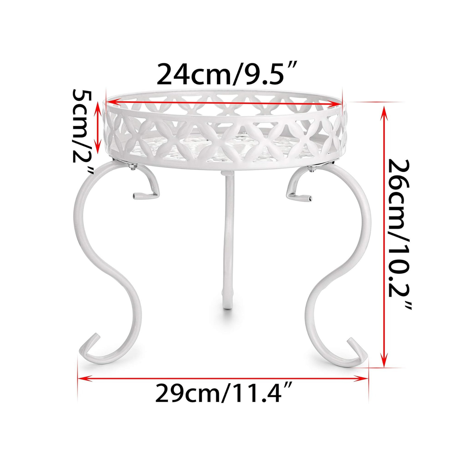 1 suporte de metal para plantas, cor branca (não inclui planta)