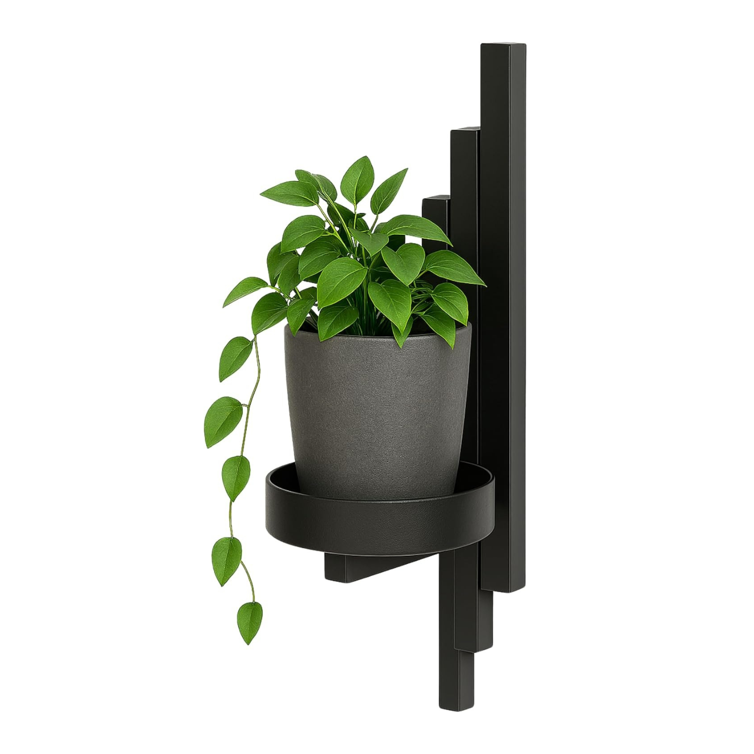 Estante para plantas montado en la pared - Estante de flores colgante - Hecho de metal - Decoración de pared moderna para sala de estar, habitación de adolescente, dormitorio, cocina - 12 x