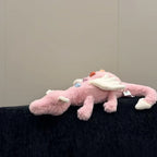 Dragão de pelúcia de 50 cm – Almofada de pelúcia em formato de dragão – Rosa claro