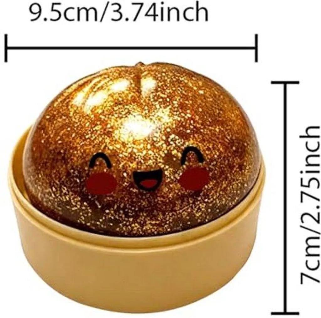 Massa de modelar macia em formato de bolinho com glitter (1 unidade) – Brinquedo antiestresse para aliviar a ansiedade – Brinquedo sensorial de retorno lento – Design de arco-íris