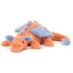Almofada de Dragão de Pelúcia – Dragão de Pelúcia Macio – 50 cm – Brinquedo de Dinossauro Fofo e Relaxante – Vermelho Coral
