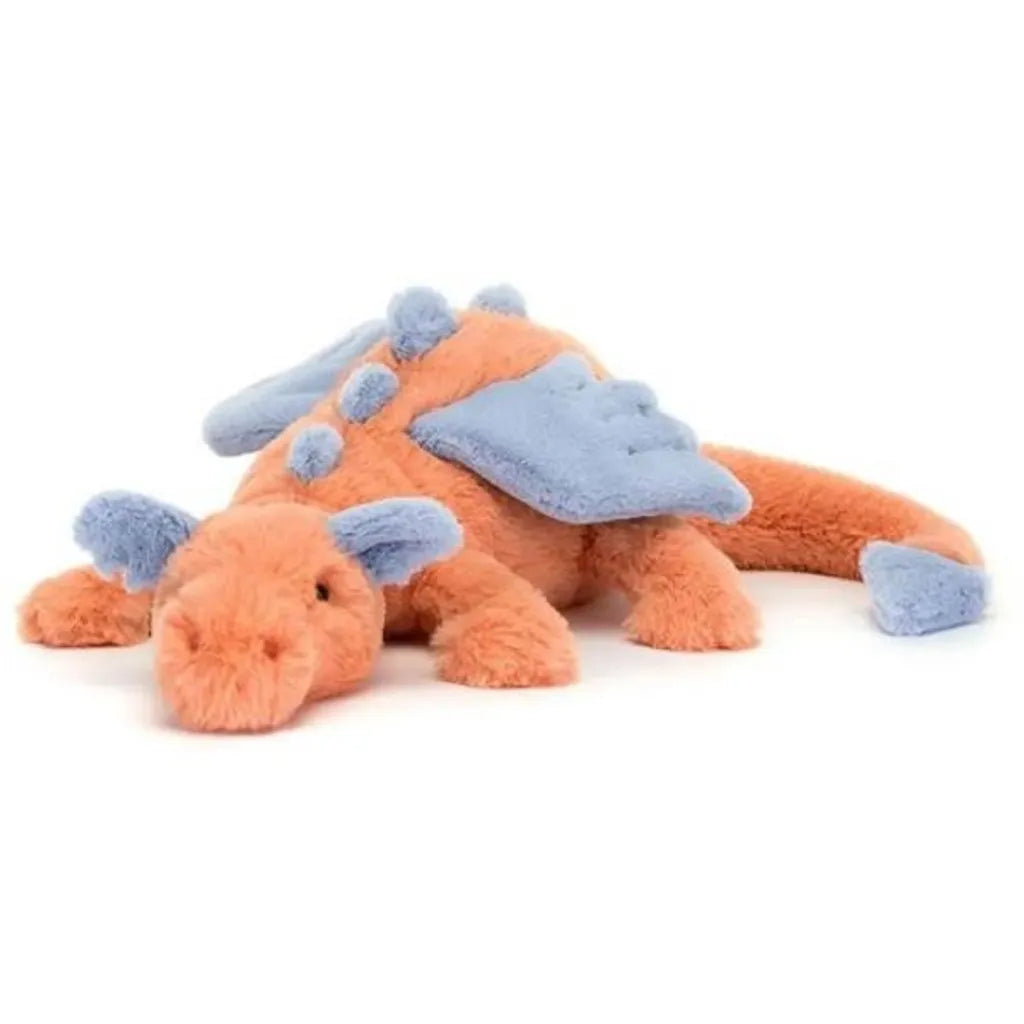 Almofada de Dragão de Pelúcia – Dragão de Pelúcia Macio – 50 cm – Brinquedo de Dinossauro Fofo e Relaxante – Vermelho Coral