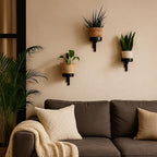 Estante para plantas montado en la pared - Estante de flores colgante - Hecho de metal - Decoración de pared moderna para sala de estar, habitación de adolescente, dormitorio, cocina - 12 x