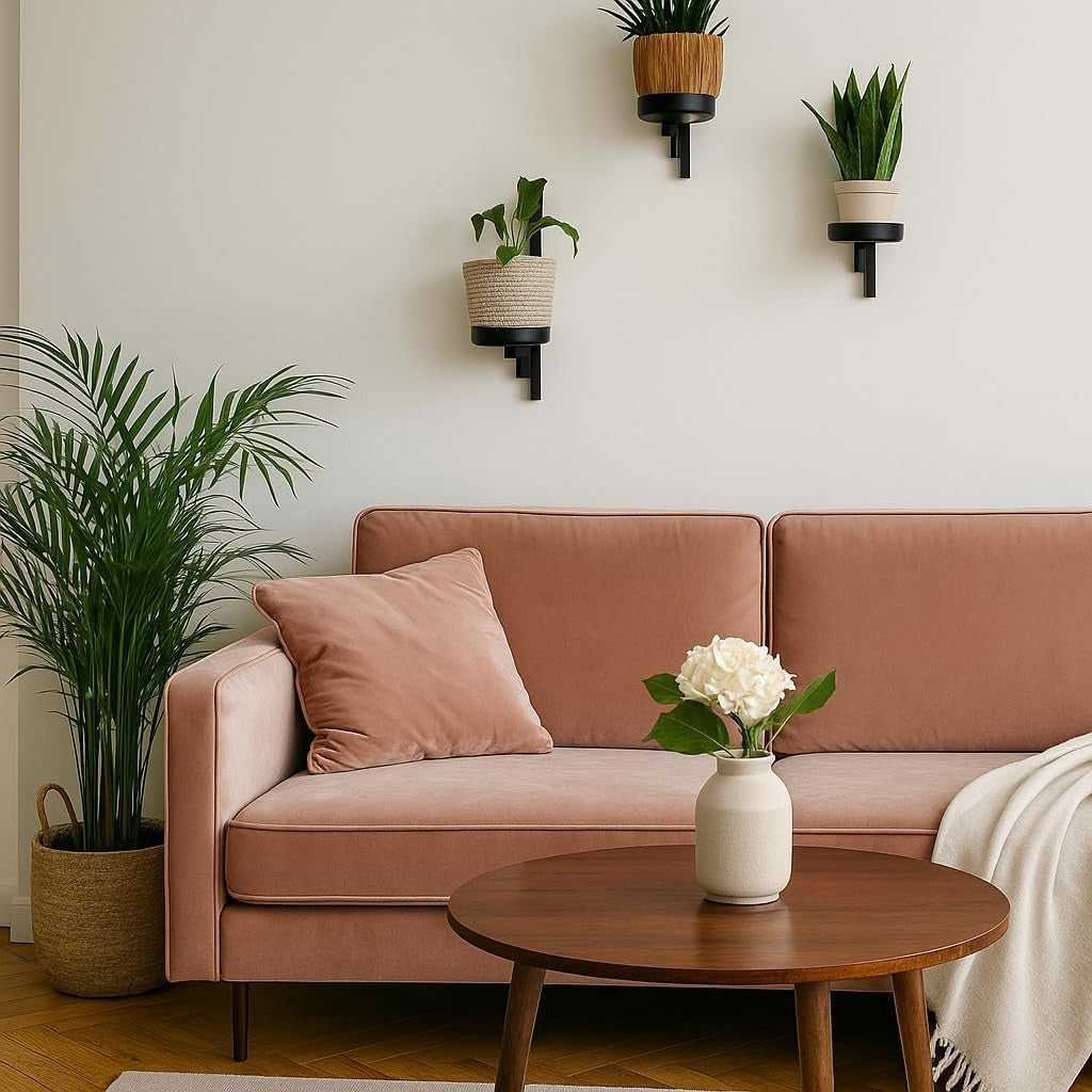 Estante para plantas montado en la pared - Estante de flores colgante - Hecho de metal - Decoración de pared moderna para sala de estar, habitación de adolescente, dormitorio, cocina - 12 x
