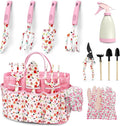 Ferramentas de jardinagem, Conjunto de Ferramentas de Horta e Jardim Resistente de 11 Peças, Novo Conjunto Completo Impresso com Elegante Bolsa, Presentes de jardinagem para Mulheres e Homens