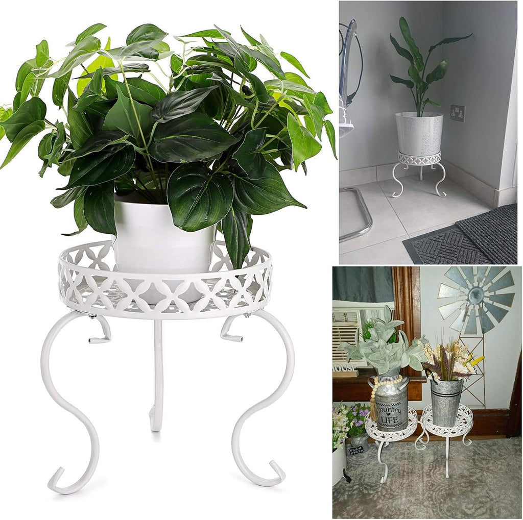 1 suporte de metal para plantas, cor branca (não inclui planta)
