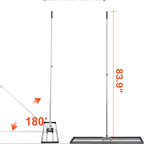 Ancinho nivelador de relvado com alça, placa de chão de 254 x 1219 mm, nivelador de chão de aço carbono resistente à oxidação, 2 altura ajustável, para campo de golfe, pátio
