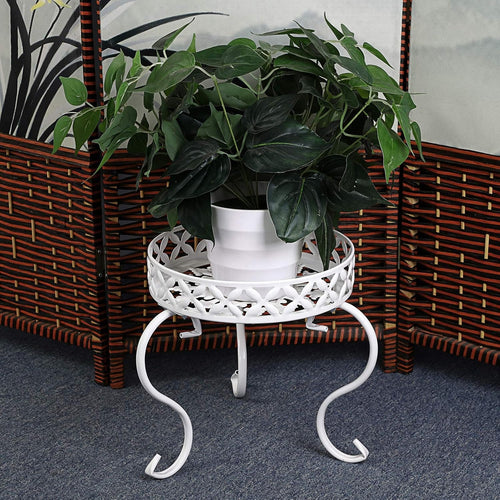 1 suporte de metal para plantas, cor branca (não inclui planta)