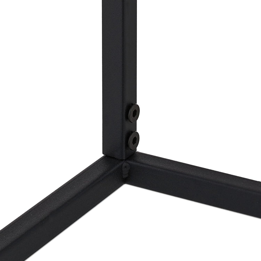 Floreira de metal, 70 x 55 x 20 cm, plantas bancais, sala de estar e cozinha, suporte para vasos retangular, preto