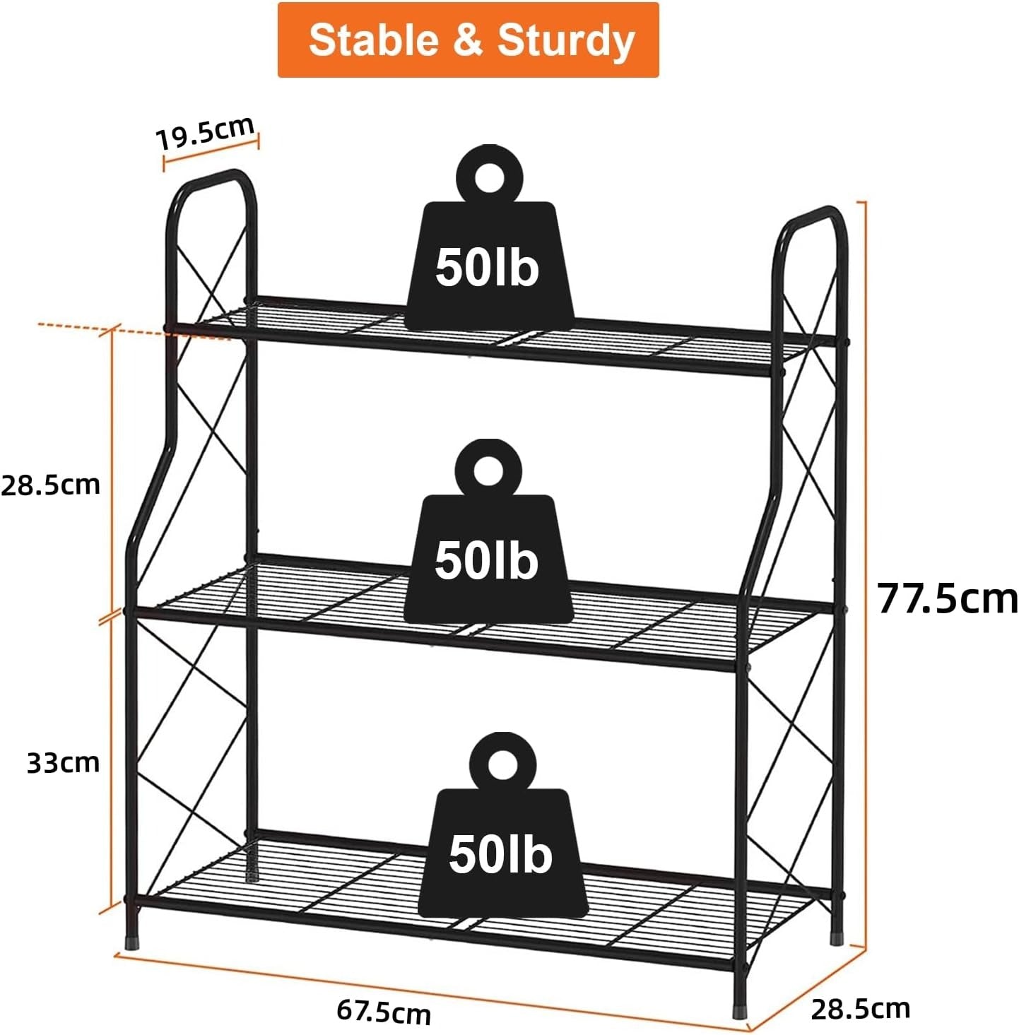 Prateleira para plantas de metal, 3 níveis, suporte para vasos, suporte para vasos para exterior, interior, varanda, jardim, multifuncional com grande capacidade, bronze