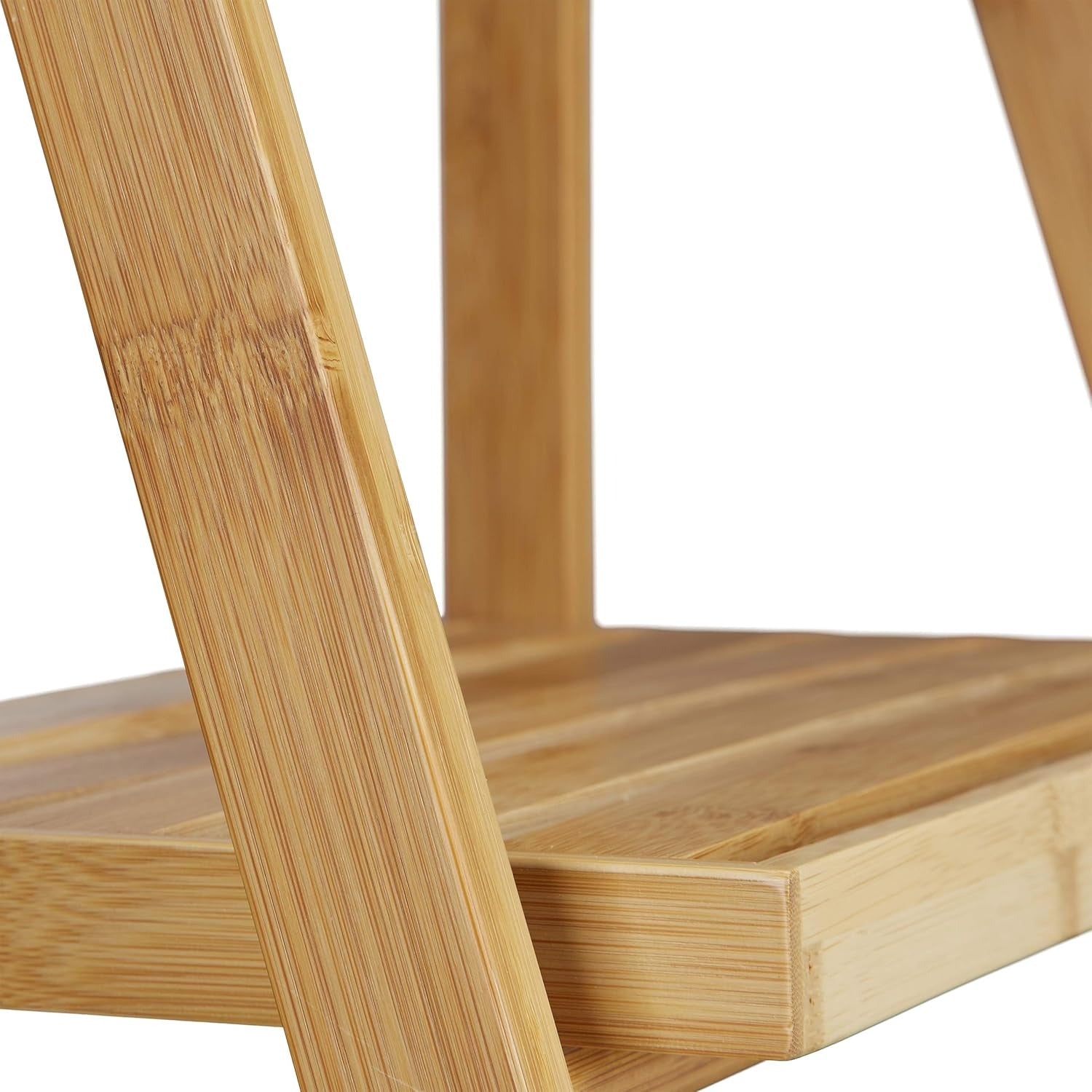 Prateleira para plantas, forma de escada, 99 x 45 x 32 cm, feita de bambu, cor natural