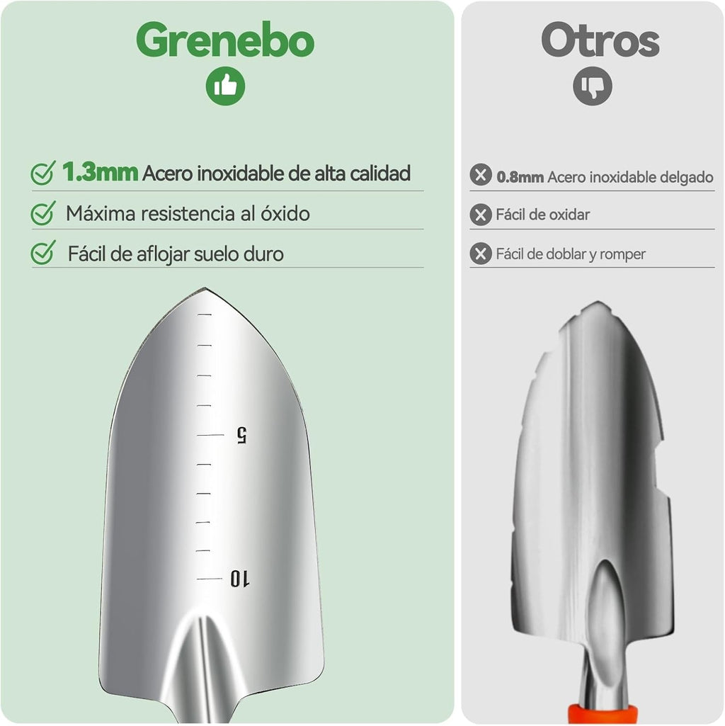 Conjunto de Ferramentas para Jardim 9PC, Conjunto de Jardinagem para Adultos em Aço Inoxidável, Kit de Jardinagem Saco de Jardim, Tesouras de Podar, Pá de Jardinagem, Luvas, Pá Pequena e