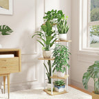 Suporte para plantas de canto estante para plantas altas de metal para várias plantas, suporte de plantas de interior de 5 níveis para pátio, jardim, varanda, sala de estar (branco)