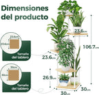 Suporte para plantas de canto estante para plantas altas de metal para várias plantas, suporte de plantas de interior de 5 níveis para pátio, jardim, varanda, sala de estar (branco)