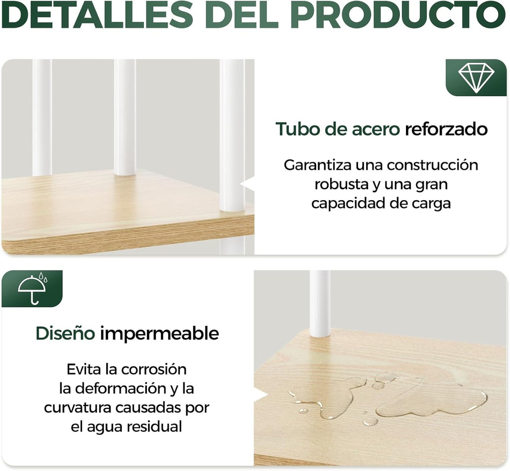 Suporte para plantas de canto estante para plantas altas de metal para várias plantas, suporte de plantas de interior de 5 níveis para pátio, jardim, varanda, sala de estar (branco)