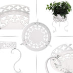 1 suporte de metal para plantas, cor branca (não inclui planta)